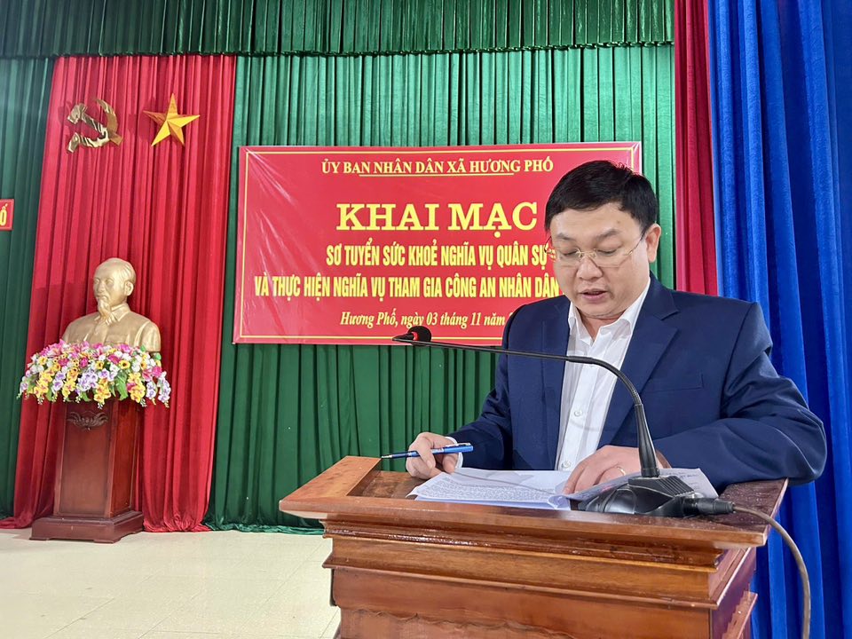 XÃ HƯƠNG PHỐ TỔ CHỨC KHAI MẠC VÀ SƠ TUYỂN SỨC KHỎE NGHĨA VỤ QUÂN SỰ, NGHĨA VỤ THAM GIA CÔNG AN NHÂN DÂN NĂM 2026