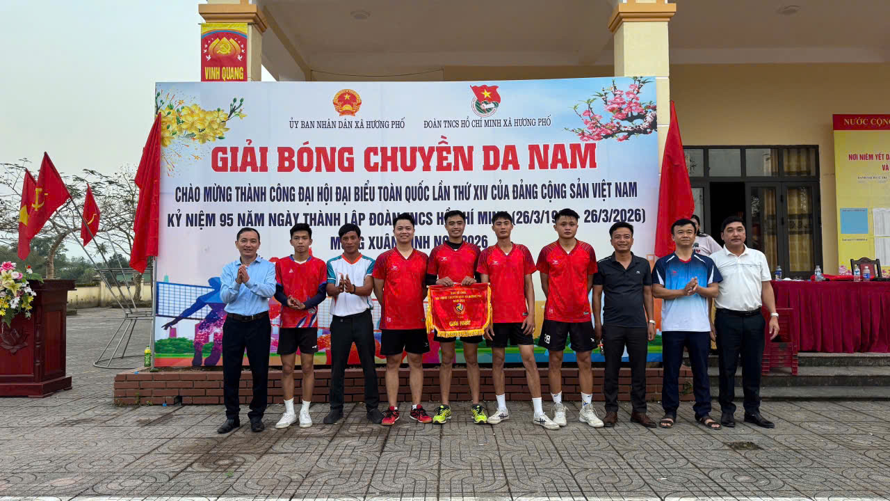 Xã Hương Phố tổ chức thành công Giải bóng chuyền da nam năm 2026