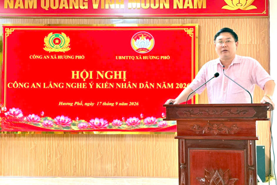 Hương Phố tổ chức Hội nghị “Công an lắng nghe ý kiến Nhân dân” năm 2026